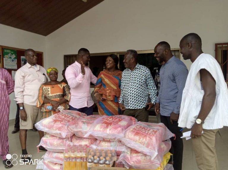 Donation of food items by the Honorable Member of Parliament of the District to staff.